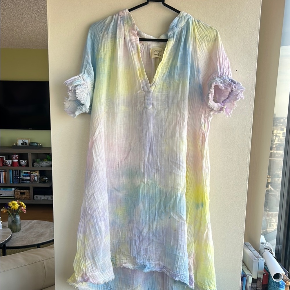 9 Seed Colorful Tie-Dye Tunic Dress